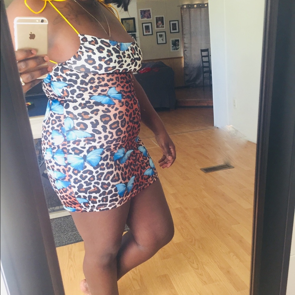 Leopard  printed cami mini dress